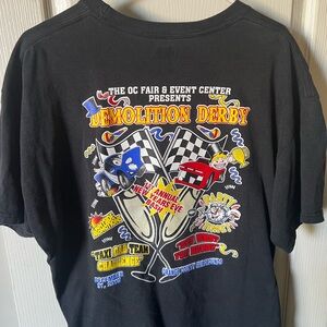 Hanes Black Demolition Derby Tee